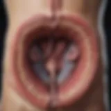 Diagram illustrating the anatomy of the rectum