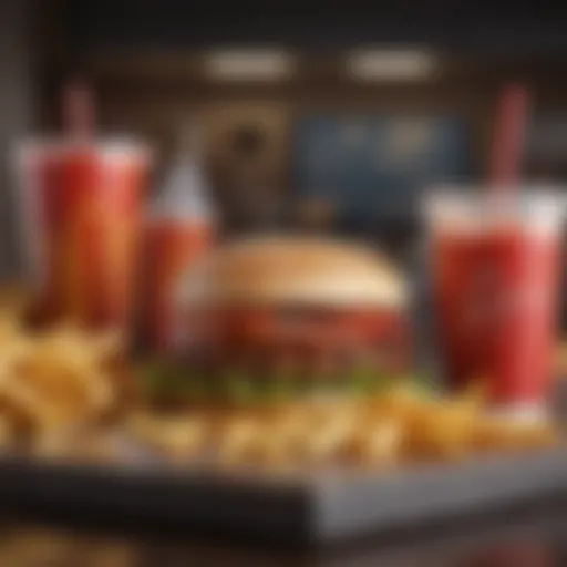 A visual representation of fast food items highlighting their nutritional content