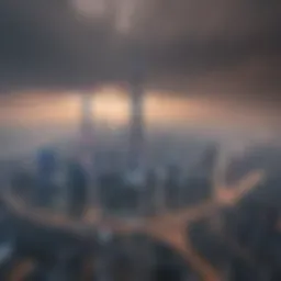 Skyline of Shanghai with smog pollution