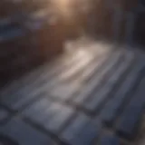 Aerial view of solar panels installed on rooftops