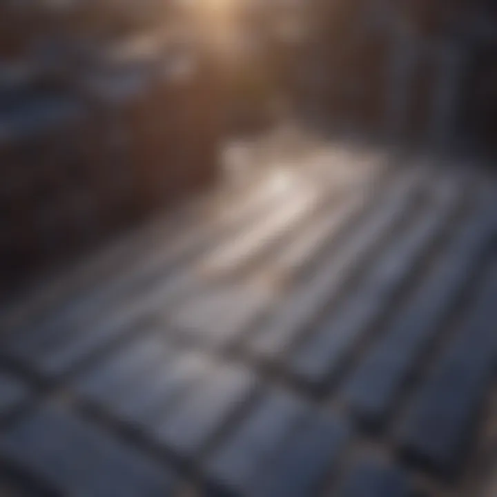 Aerial view of solar panels installed on rooftops