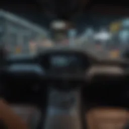 Close-up view of an autonomous vehicle's dashboard showcasing advanced technology.