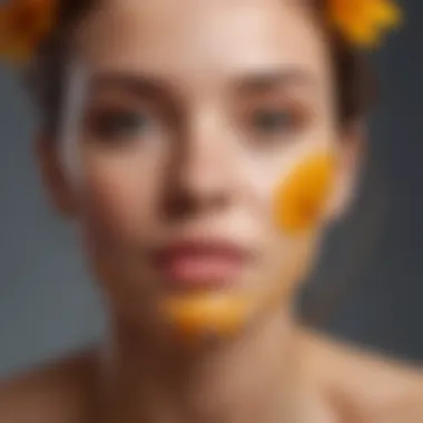 A calming skincare product featuring calendula extract as a key ingredient.