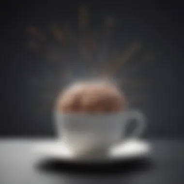 Illustration depicting the relationship between caffeine and headache pathways in the brain