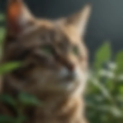 Close-up of catnip plant with vivid green leaves