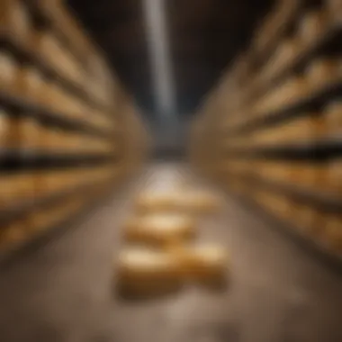 Close-up of cheese aging in a climate-controlled cellar