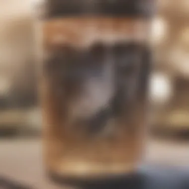 Texture of Thickened Beverages Close-up of a thickened drink in a glass, showcasing texture