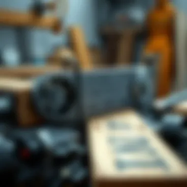 Technical diagram illustrating the mechanics of a lumber planer