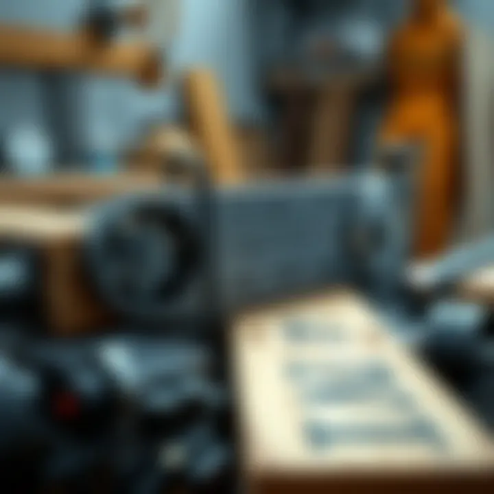 Technical diagram illustrating the mechanics of a lumber planer