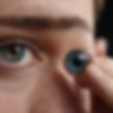 A healthcare professional examining an eye