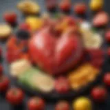 Colorful assortment of heart-healthy foods