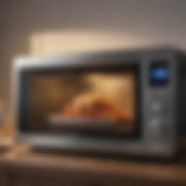 Illustration of a microwave food warmer showcasing its sleek design and features.