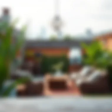 A serene outdoor space designed for brainstorming and relaxation, fostering a creative mindset.