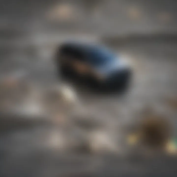 An electric SUV parked in a scenic environment