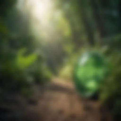 Visual representation of green carbon footprint concepts