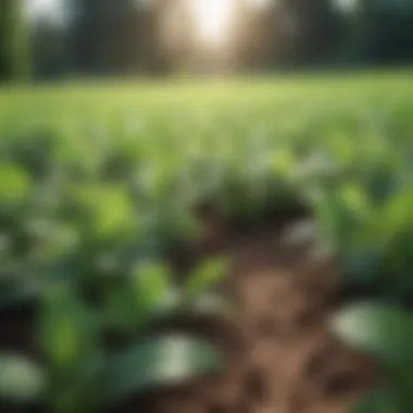 A lush field of peppermint plants thriving under sunlight