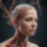 Neurological pathways highlighting symptoms of multiple sclerosis