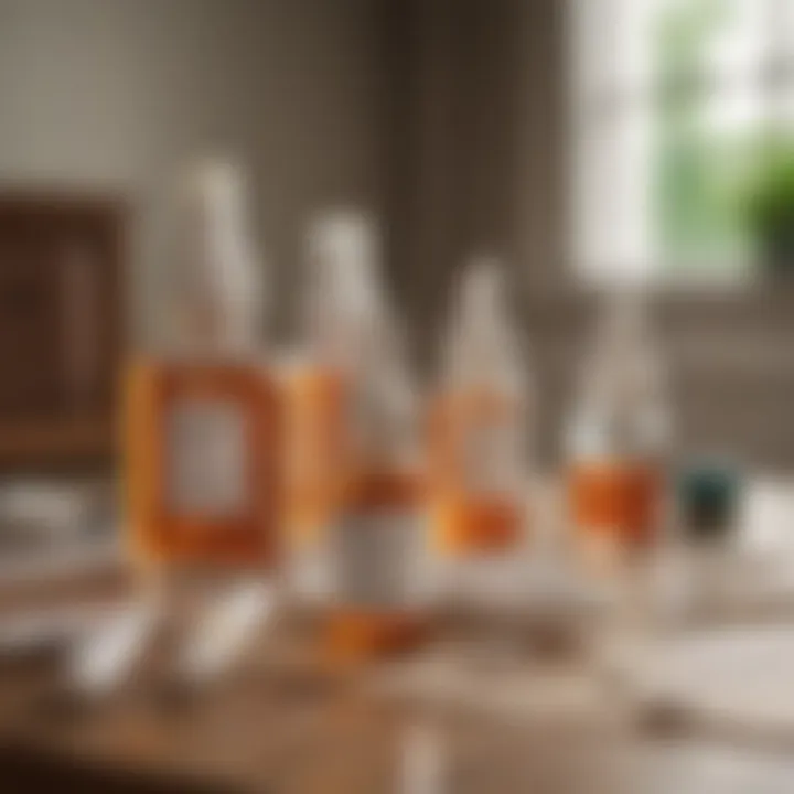 A serene setting with nasal spray and corticosteroid bottles on a table