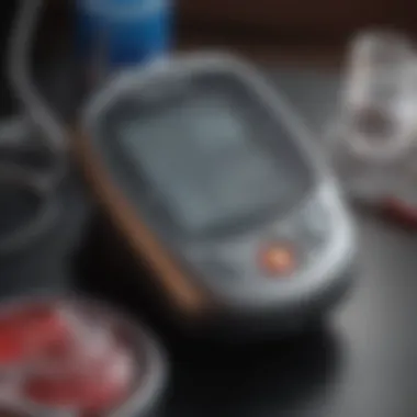 Depiction of blood glucose monitoring equipment