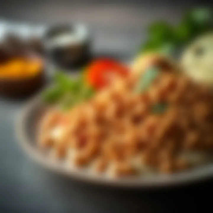 Artful Presentation of Horse Gram Dish An elegant display of a horse gram-based dish artfully arranged on a plate.