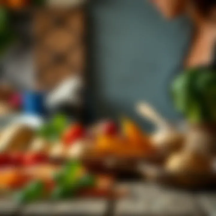 An illustration of traditional foods consumed in Blue Zones, signifying their impact on longevity.