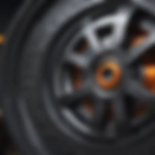 Close-up of a bonded wheel showcasing its intricate design and construction.
