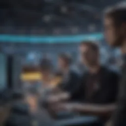 A vibrant gathering of computer science researchers exchanging ideas