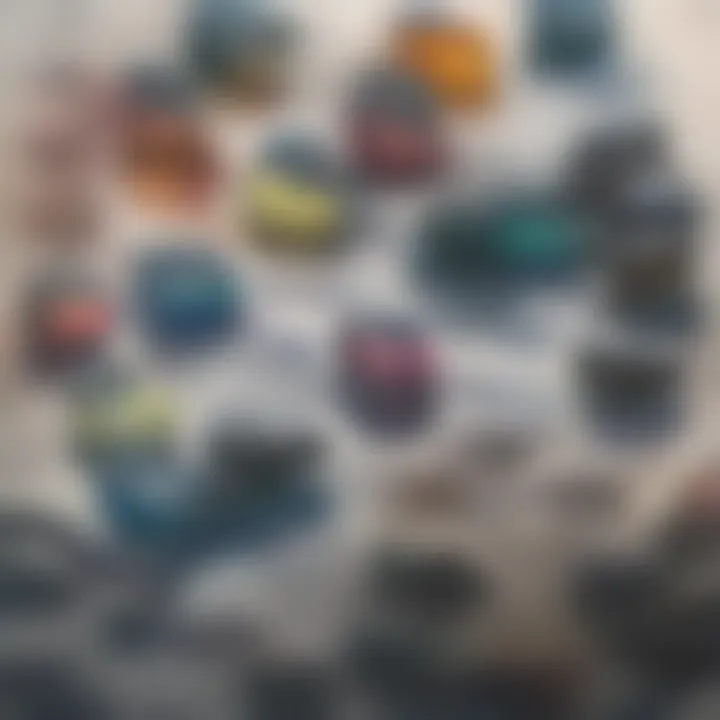 Visual representation of various frying oils showcasing different colors and textures.