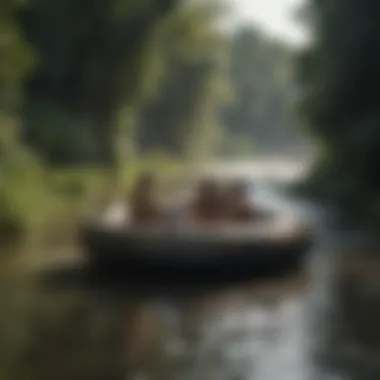 Local community engaging in river tubing, highlighting cultural heritage