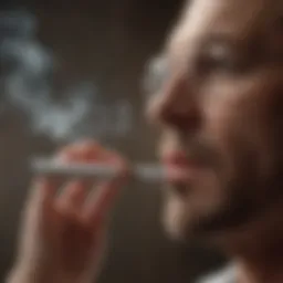 Laser therapy session for smoking cessation