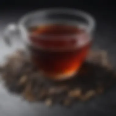 Close-up of loose leaf black tea with health benefits