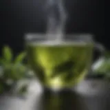 A steaming cup of green tea rich in antioxidants