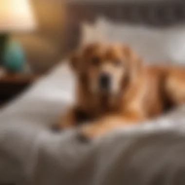 An elder dog resting comfortably on a cozy bed, showcasing the need for joint support.