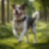 A healthy dog playing in a lush green park, illustrating vitality and mobility.