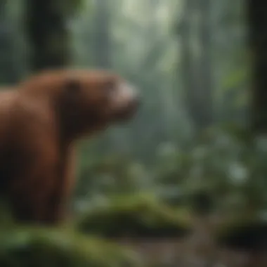 Wildlife Coexistence in Rain Forest Ecosystem Vibrant wildlife coexisting in a rain forest habitat