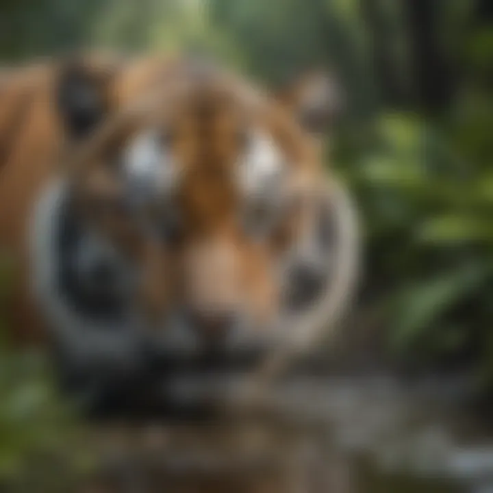 A map showing the distribution of tiger habitats and prey types.