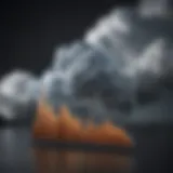 A digital cloud overlaid with a financial graph representing growth