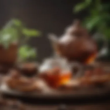 The Art of Brewing Ganoderma Tea Artistic representation of Ganoderma tea brewing