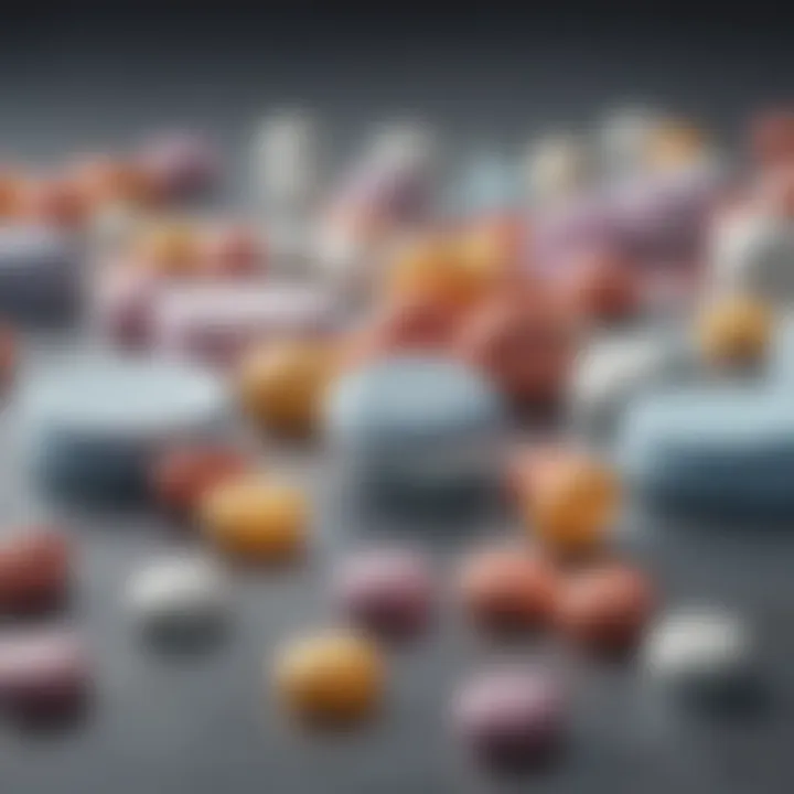Different forms of glucosamine supplements displayed on a surface