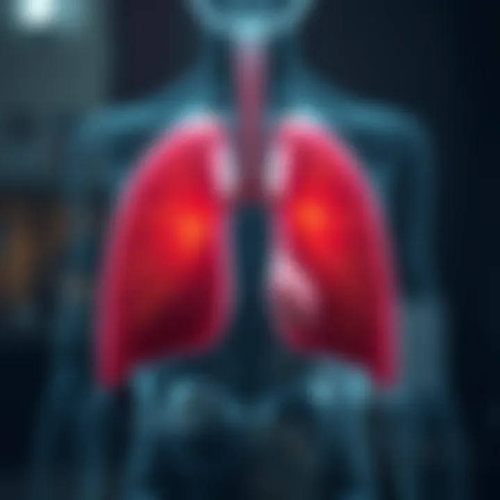 Visual representation of hypertension's effects on the lungs