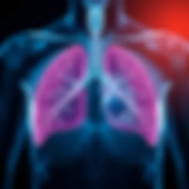 Diagram illustrating pulmonary hypertension and its symptoms