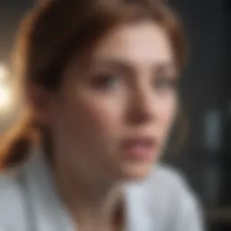 Person experiencing a startle response