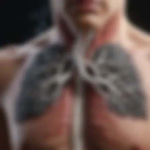 A graphic representation of lung anatomy highlighting the effects of smoking.