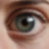 A close-up of a healthy eye with a clear lens