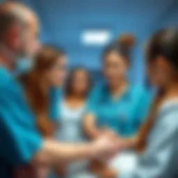 Nursing care coordinator discussing patient care with a healthcare team