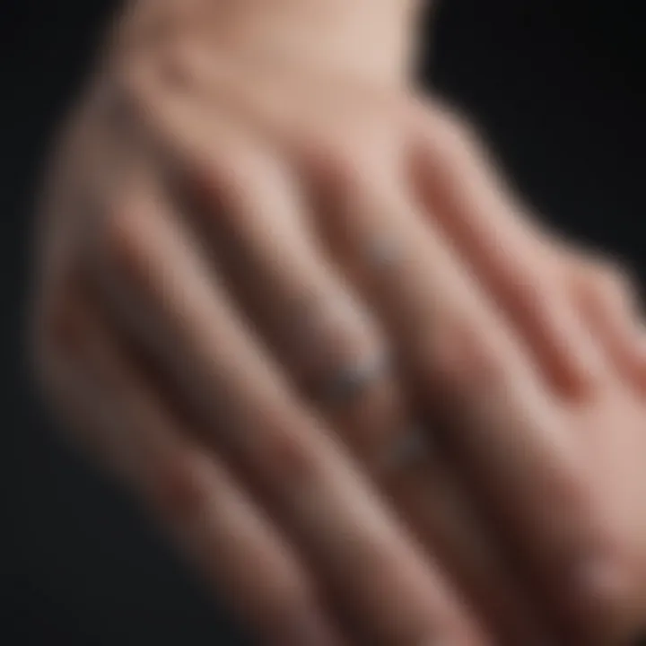 Close-up view of a patient using ring splints