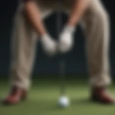 Illustration of an ideal stance for a golf swing