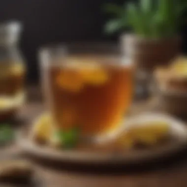 Ginger Tea: A Herbal Delight A vibrant display of ginger tea with fresh slices and herbs