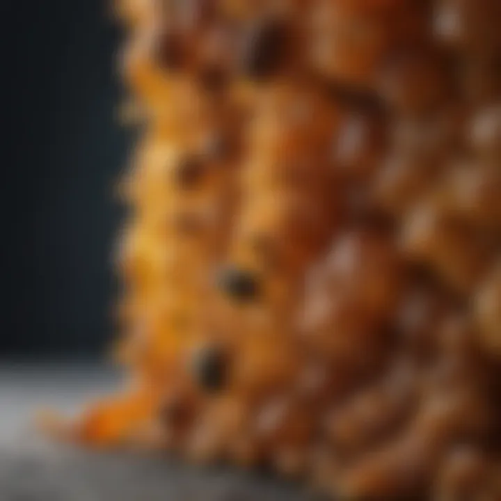 Close-up of propolis and its resin texture