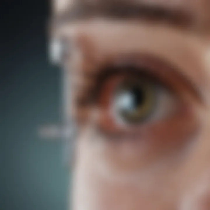 Close-up of a syringe specifically designed for retinal injections